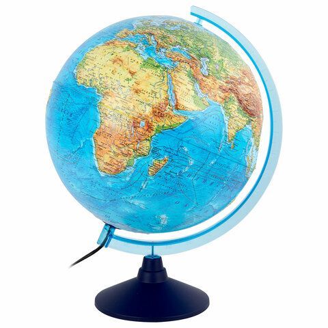 Глобус интерактивный + очки VR, физический / политический, GLOBEN, 32 см, рельефный, с подсветкой, INT13200290