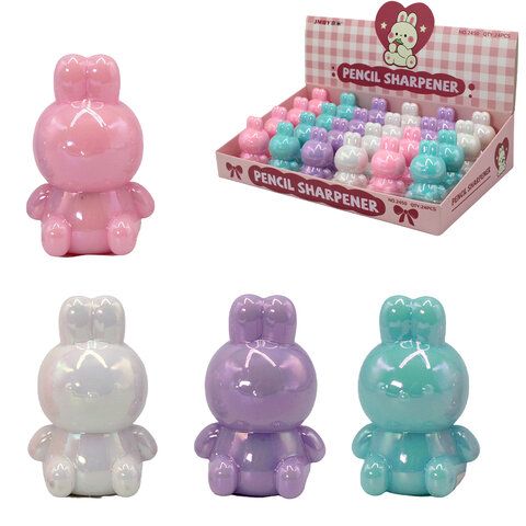 Точилка фигурная стеклянная серия "Зайка", пластиковая, корпус ассорти, дисплей, CNT,, 77249