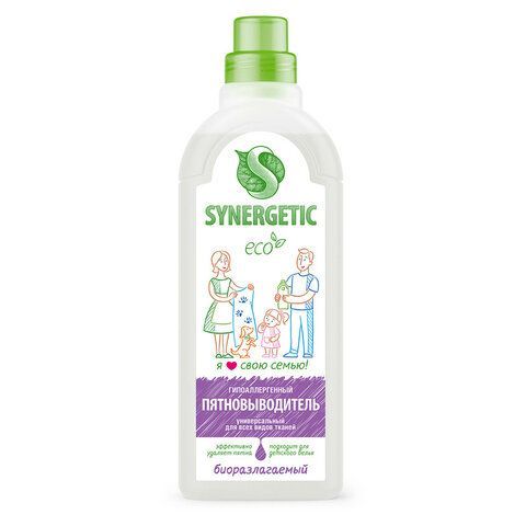 Средство для удаления пятен 1 л SYNERGETIC, универсальное, гипоаллергенное, ЭКО, 121100 