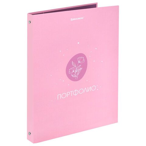 Папка-портфолио универсальная, 4 кольца, 20 файлов, 7БЦ матовая, BRAUBERG, "Gentle", 117558