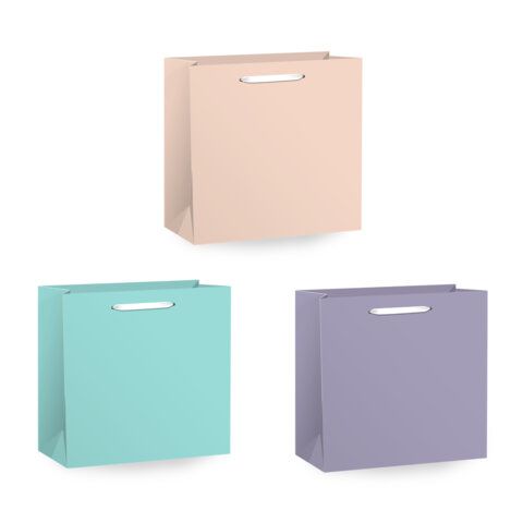 Пакет подарочный НАБОР 3 штуки, 20х8х20 см, "Pastel Mix", крафт, ЗОЛОТАЯ СКАЗКА, 700862