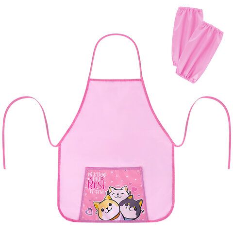 Фартук с нарукавниками для уроков труда ПИФАГОР, 1 карман, 46x54 см, Best team, 273762