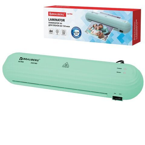 Ламинатор BRAUBERG ULTRA PM235M, МЯТНЫЙ, формат A4, толщина пленки 60-150 мкм, скорость 30 см/мин, 532185