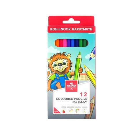 Карандаши цветные KOH-I-NOOR "LION", 12 цветов, 2,8 мм, европодвес, 3552/12, 3552012034KS