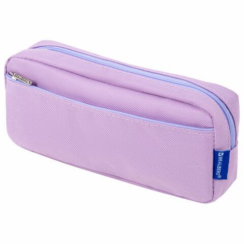 Пенал мягкий BRAUBERG PASTEL, 2 отделения, фиолетовый, 21х9,5х5см, 272278