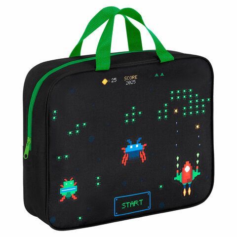 Папка на молнии с ручками BRAUBERG А4, 1 отделение, полиэстер, 80 мм, Space strike, 273306