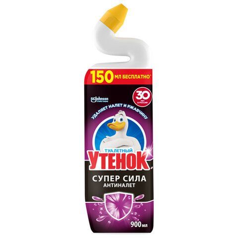 Средство для уборки туалета 900мл ТУАЛЕТНЫЙ УТЕНОК Супер Сила "Антиналет", ш/к 26222, 865023 