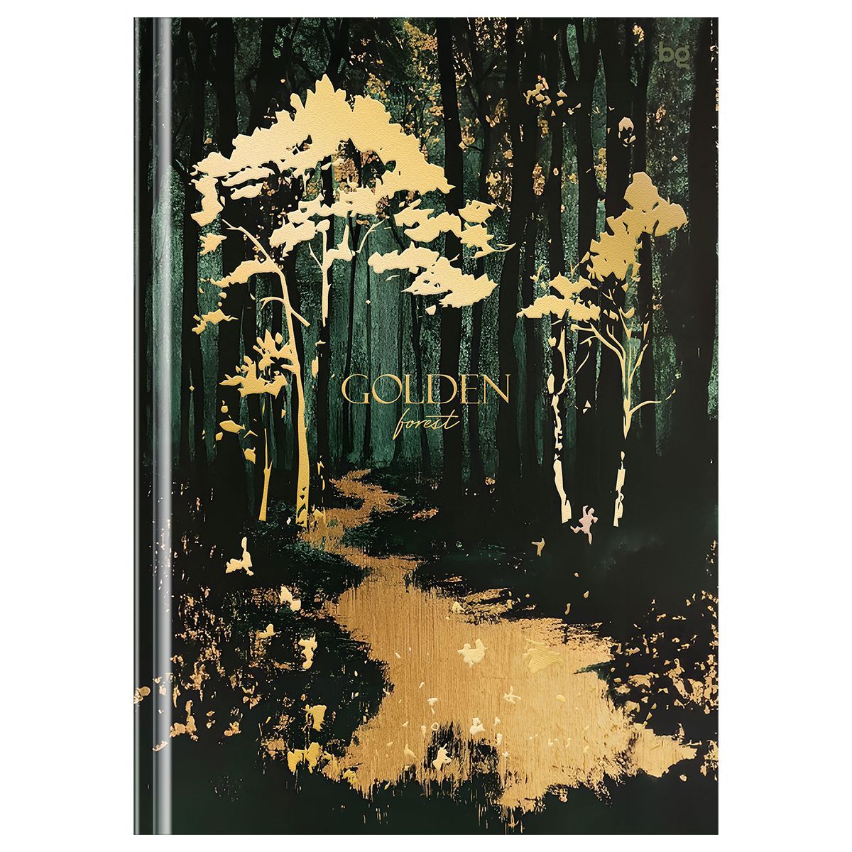 Бизнес-блокнот А5, 64л., евроформат, BG "Golden forest", матовая ламинация, тиснение фольгой