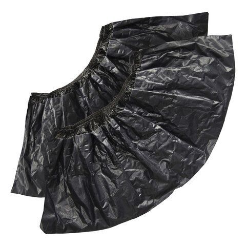 Бахилы двойные, КОМПЛЕКТ 500 шт. (250 пар), STRONG, 39х14 см, 100 мкм, 10 г, черные, ELEGREEN, ЭГЦЧ-100/Н20