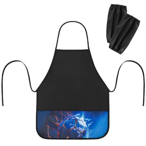 Фартук с нарукавниками для уроков труда BRAUBERG, 3 кармана, 46x54 см, Score goal, 273645