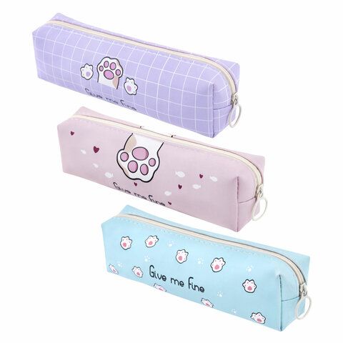 Пенал мягкий ПИФАГОР, 1 отделение, ПВХ, ассорти Pawesome, 20х6х4 см, 273822