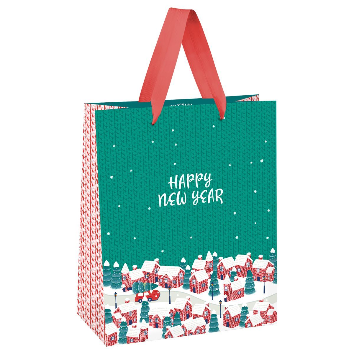 Пакет подарочный 18*23*10см MESHU "Snowfall",  матовая ламинация