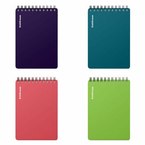 Блокнот МАЛЫЙ ФОРМАТ А6, 102х146 мм, 80 л., спираль, пластик, клетка, ERICH KRAUSE, "Reef", 63649