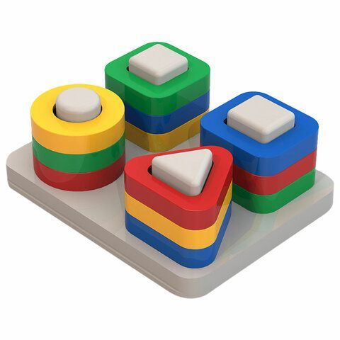 Игра - сортер дидактическая "Веселые фигурки", пластиковая, 12 элементов, НОРДПЛАСТ, 801