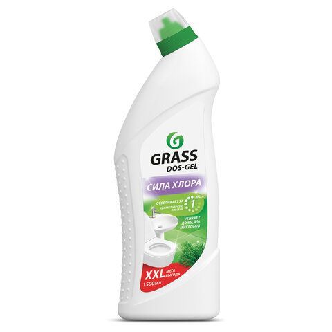 Средство для уборки сантехники и туалета дезинфицирующее 1,5 л GRASS DOS-GEL СИЛА ХЛОРА, 125805 