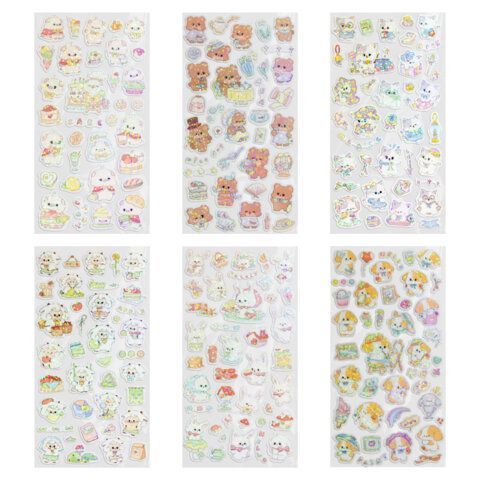 Наклейки декоративные "Веселый микс", 17,5х9 см, ассорти 6 видов, FUNSTER (ФАНСТЕР), 666094