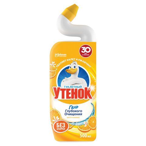 Средство для уборки туалета 500 мл, ТУАЛЕТНЫЙ УТЕНОК "Цитрусовый" 