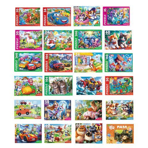 Пазл картонный "МАКСИ-ПАЗЛЫ", АССОРТИ, 180х125х40 мм, РЫЖИЙ КОТ