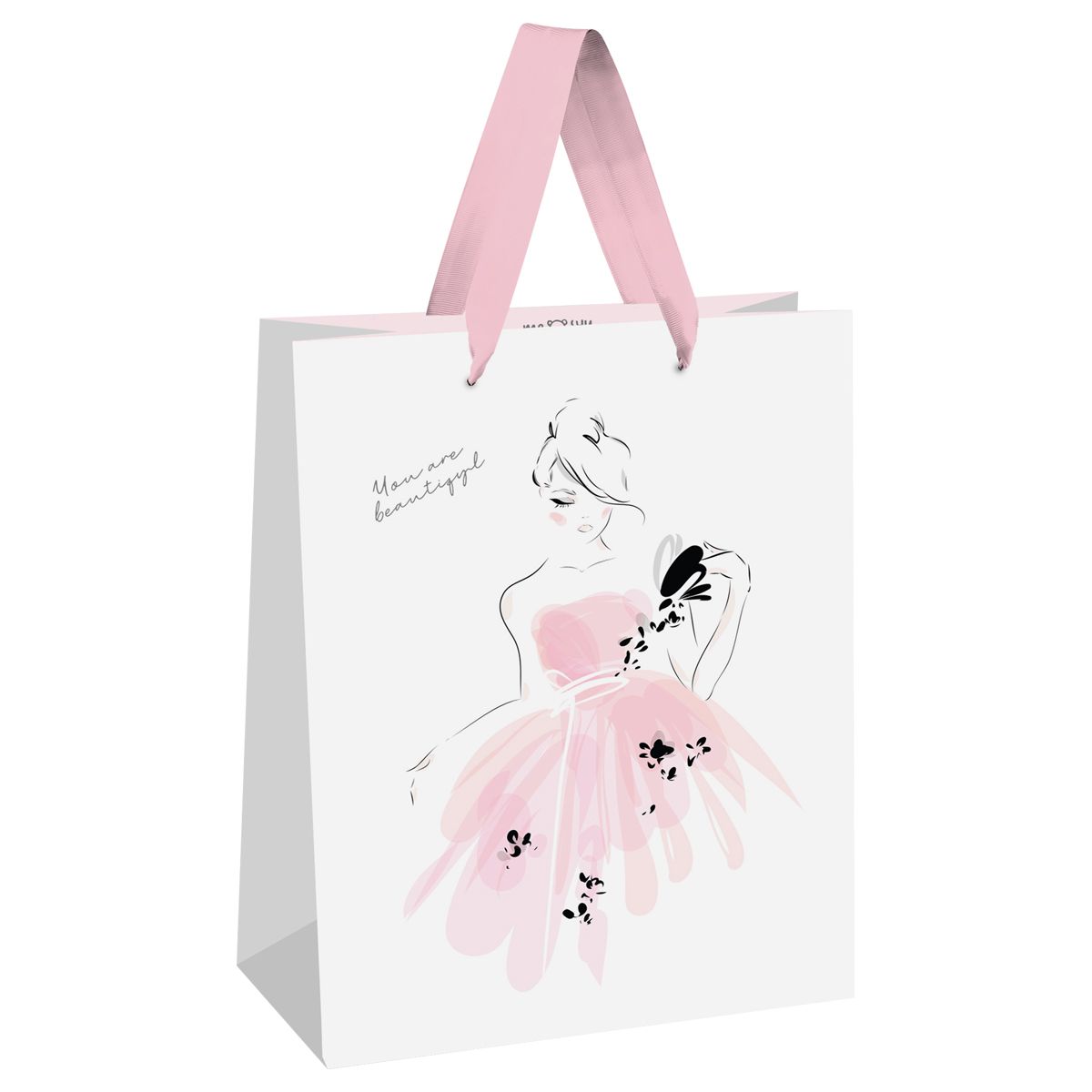 Пакет подарочный 26*32*12см MESHU "Woman's beauty",  матовая ламинация