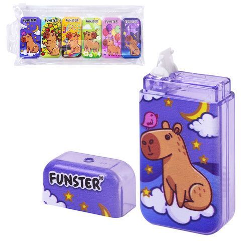 Корректирующая лента FUNSTER, 5мм х 5м, КОМПЛЕКТ 6 штук, пенал с zip lock замком, 273021