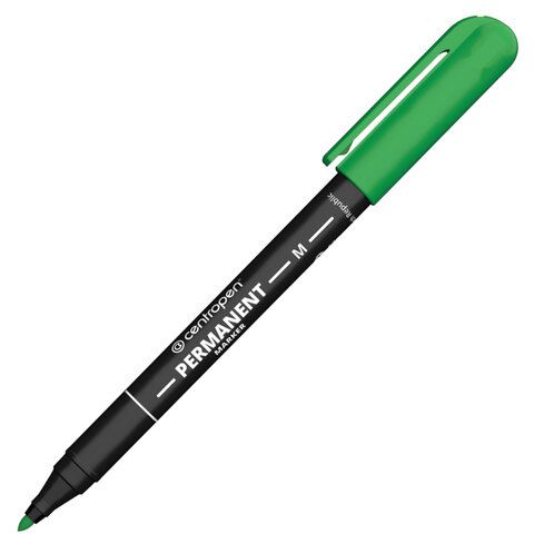 Маркер перманентный CENTROPEN 2846, ЗЕЛЕНЫЙ тонкий наконечник, 1 мм, 6 2846 9410