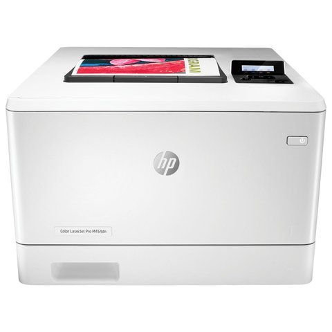 картинка Принтер лазерный ЦВЕТНОЙ HP Color LaserJet Pro M454dn А4, 27 стр./мин, 50000 стр./мес., ДУПЛЕКС, сетевая карта, W1Y44A от магазина