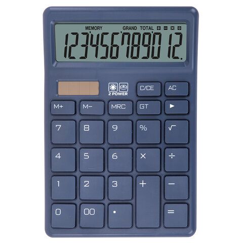 Калькулятор настольный BRAUBERG CH-12-BU (153х103 мм), 12 разрядов, двойное питание, синий, 272959