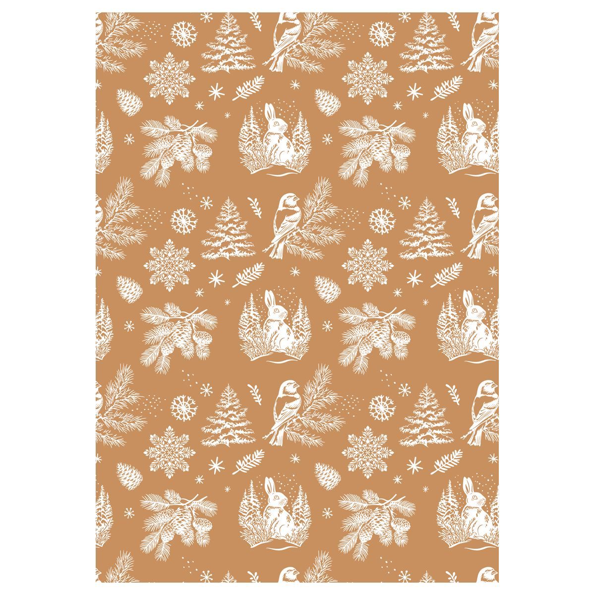 Упаковочная бумага крафт 70*100см, MESHU "Winter forest", 70г/м2