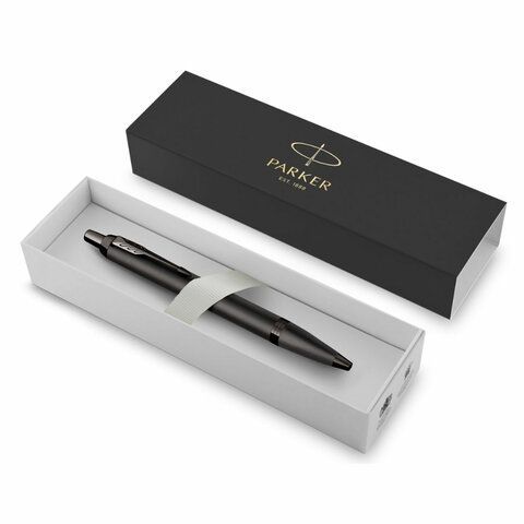 Ручка шариковая PARKER "IM Professionals Monochrome Titanium", корпус темно-серый, сталь, синяя, 2172961