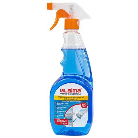 Средство для мытья стекол и зеркал 500 мл, LAIMA PROFESSIONAL, свежий озон, распылитель, 601609 