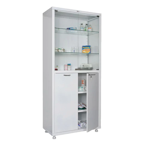 картинка Шкаф медицинский 2-створчатый HILFE "МД 2 1780/SG" 1850х800х400 мм, стекло, белый, S26199205509 от магазина