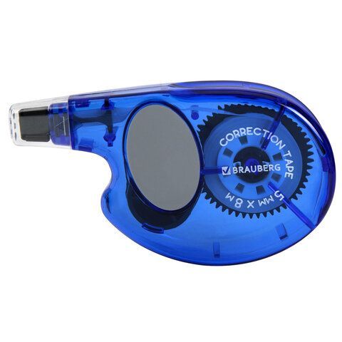 Корректирующая лента BRAUBERG "Bomb", 5 мм х 8 м, корпус темно-синий с резиновой вставкой, 273024
