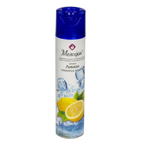 Освежитель воздуха аэрозольный 300 мл МЕЛОДИЯ "ЛИМОН", 601902 
