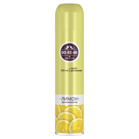 Освежитель воздуха аэрозольный с сухим распылением 330 мл, DO-RE-MI "Лимон", СИБИАР, 5-02.03.101.16 