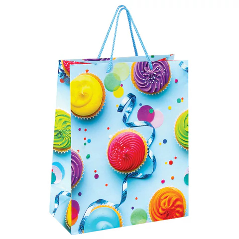 Пакет подарочный 26x12,7x32,4 см, ЗОЛОТАЯ СКАЗКА "Кексики", ламинированный, 606593
