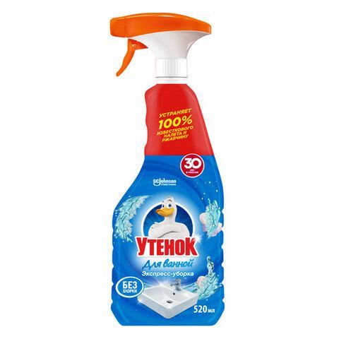 Средство для чистки сантехники 520мл ТУАЛЕТНЫЙ УТЕНОК "Экспресс-уборка", распылитель,, 865016 