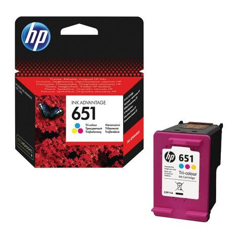 Картридж струйный HP (С2P11AE) Ink Advantage 5575/5645/OfficeJet 202, №651, цветной, оригинальный, ресурс 300 стр., C2P11AE