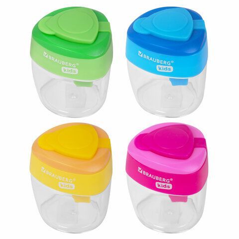 Точилка BRAUBERG KIDS "MAXI", 2 отверстия, с большим контейнером, трехгранный корпус, цвета ассорти, 271945 Точилка BRAUBERG KIDS "MAXI", 2 отверстия, с большим контейнером, трехгранный корпус, цвета ассорти, 271945
