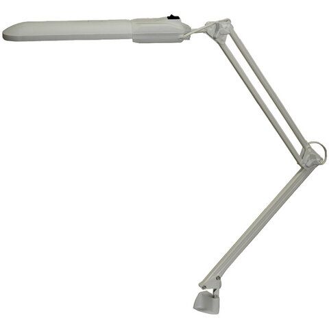 Настольная лампа светильник Дельта на струбцине, ЛЮМИНЕСЦЕНТНАЯ, цоколь 2G7, 11 Вт, серый