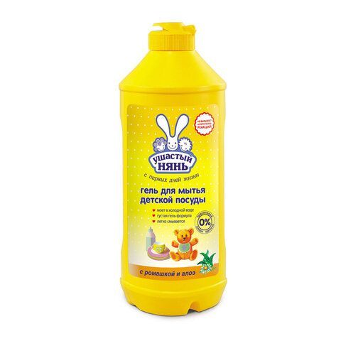 картинка Средство для мытья посуды 500 мл, УШАСТЫЙ НЯНЬ "Ромашка и алоэ", гель, 60583 от магазина
