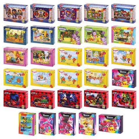 Пазлы картонные 24/ 35 эл. "ДЕВОЧКАМ и МАЛЬЧИКАМ", КОМПЛЕКТ 36 шт., поле 17,5 х 13 см