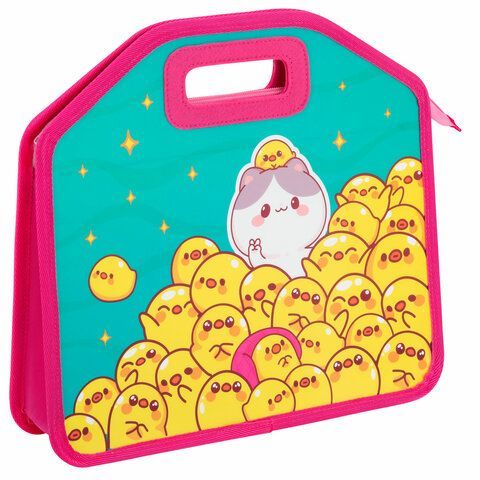 Папка-сумка ЮНЛАНДИЯ, 1 отделение, фетровые ручки, 34х30х11 см, Duck tales, 273380