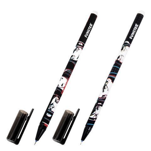 Ручка стираемая гелевая с принтом FUNSTER "MANGA ANIME", СИНЯЯ, корпус ассорти, игольчатый наконечник 0,5 мм, линия 0,35 мм, 144413