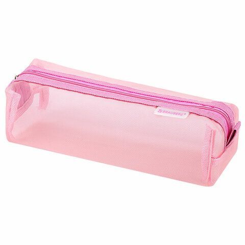 Пенал-тубус BRAUBERG, сетка, 22х5х5см, розовый, 272235