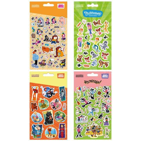 Наклейки объемные 11х20 см, СОЮЗМУЛЬТФИЛЬМ, АССОРТИ