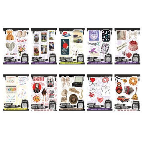Наклейки виниловые, 21-33 шт., 4 листа, А6, "ЭСТЕТИКА", АССОРТИ, NALEPKING