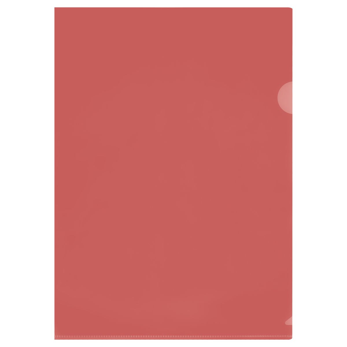 Папка-уголок СТАММ А4, 100мкм, пластик, прозрачная, красная