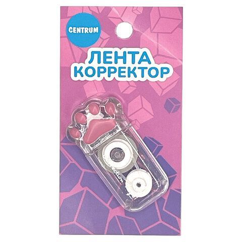 Корректирующая лента "Лапки", 5 мм х 6 м, ассорти, блистер, 73166