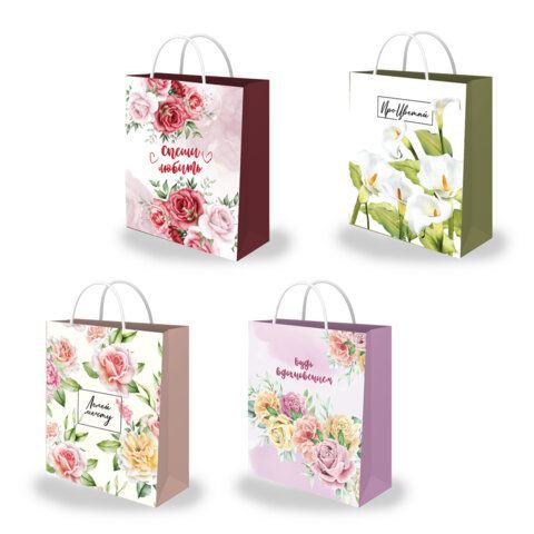 Пакет подарочный (1 штука) 26х13х32 см (L), "Woman Collection", ассорти, фольга, ЗОЛОТАЯ СКАЗКА, 700814