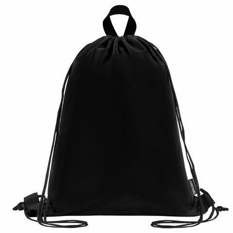 Мешок для обуви BRAUBERG большой удобный с ручкой, 51х41 см, Total Black, 273454